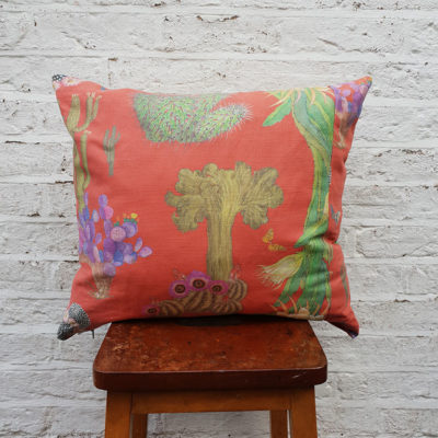 Cactus Mexicanos Cushion in Papaya