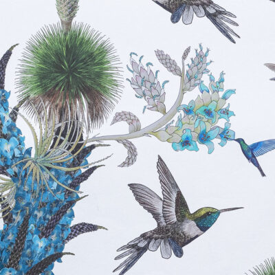 Cream Hummingbirds wallpaper remnant