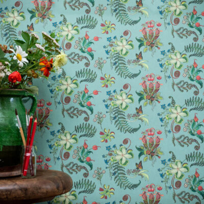 WP Carolina Posies Verdigris 26B