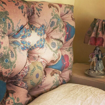 paisley paramecium pink headboard