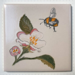 Apple blossom bumblebee tile