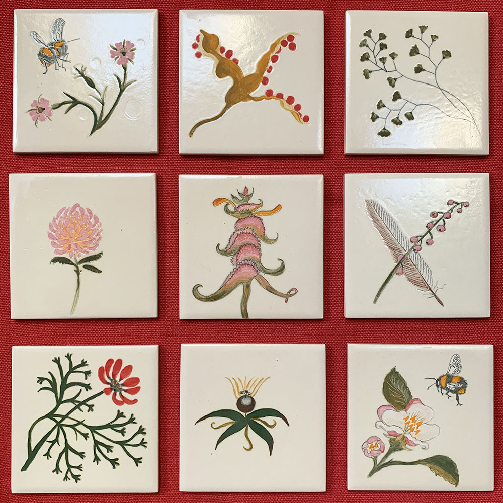 Hand-painted tiles