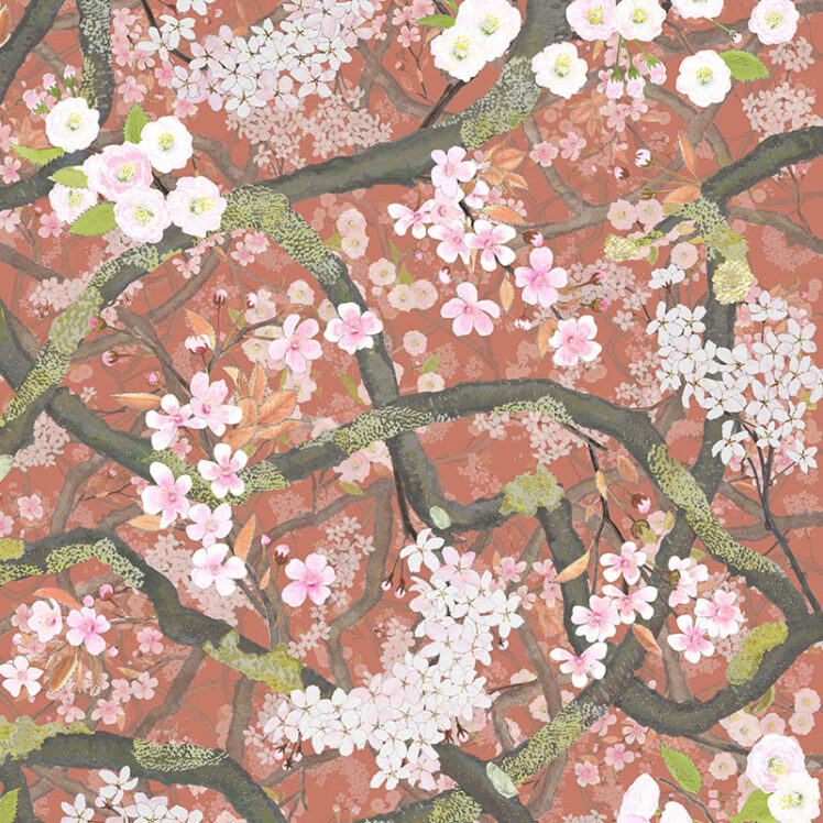 Sakura Kimono Red detail