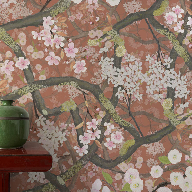 Sakura mantle green pot banner