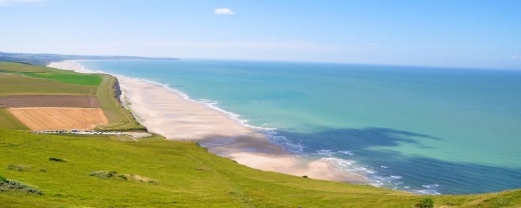 The wide beaches of the Opal Coast are a forty minute drive